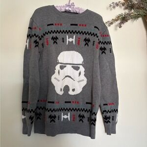Star Wars Stormtrooper Sweater Men's Medium Gray 100% Cotton